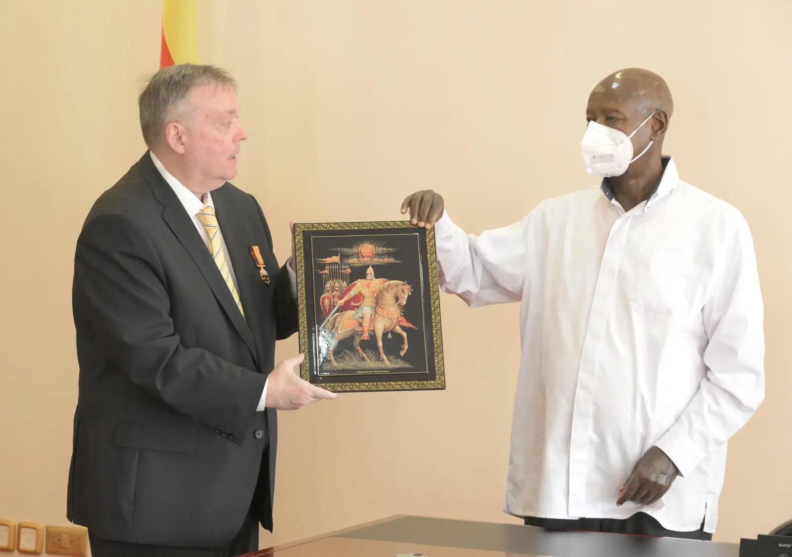 President Museveni Bids Farewell To Outgoing Russian Ambassador Vladlen Semivolos
